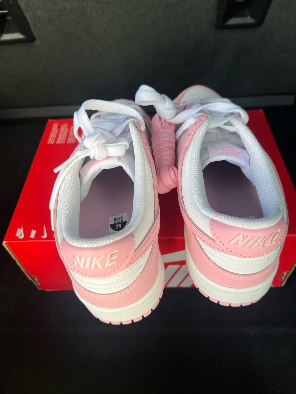 Nike Dunk Low White Medium Soft Pink FB9109-125 Size 7Y/8.5W New No Lid!
